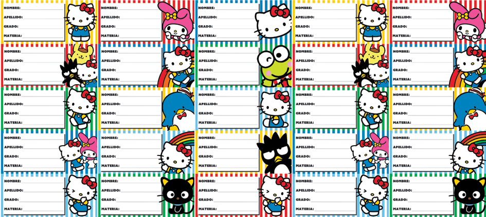 Etiquetas Escolares Hello Kitty