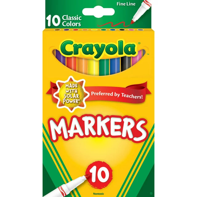 Marcadores Crayola 10 Punto Fino
