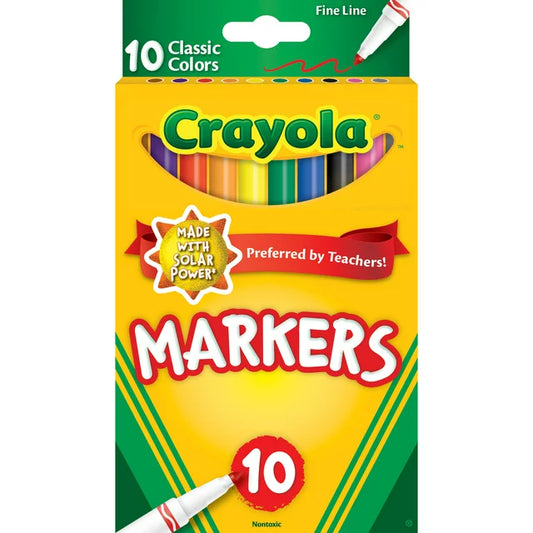 Marcadores Crayola 10 Punto Fino