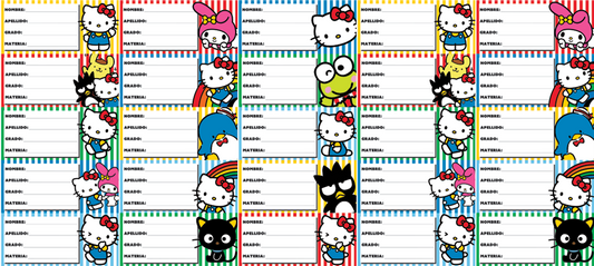 Etiquetas Escolares Hello Kitty