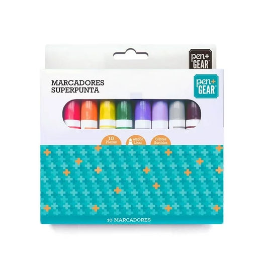 Marcadores PEN+GEAR Metálicos Permanentes con Diferentes Colores 10 Piezas
